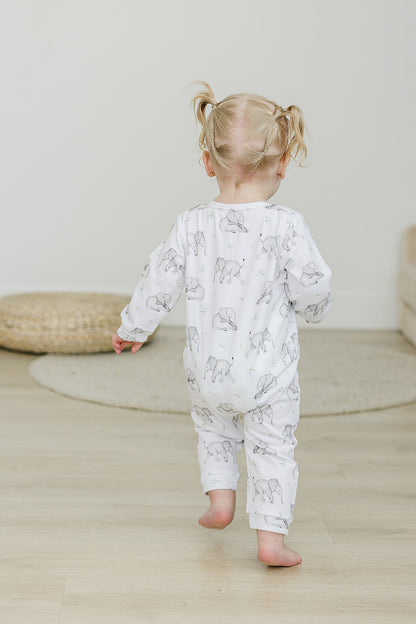 Elephant zipper sleepsuit