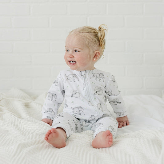 Elephant zipper sleepsuit