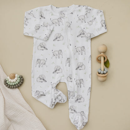 Elephant zipper sleepsuit