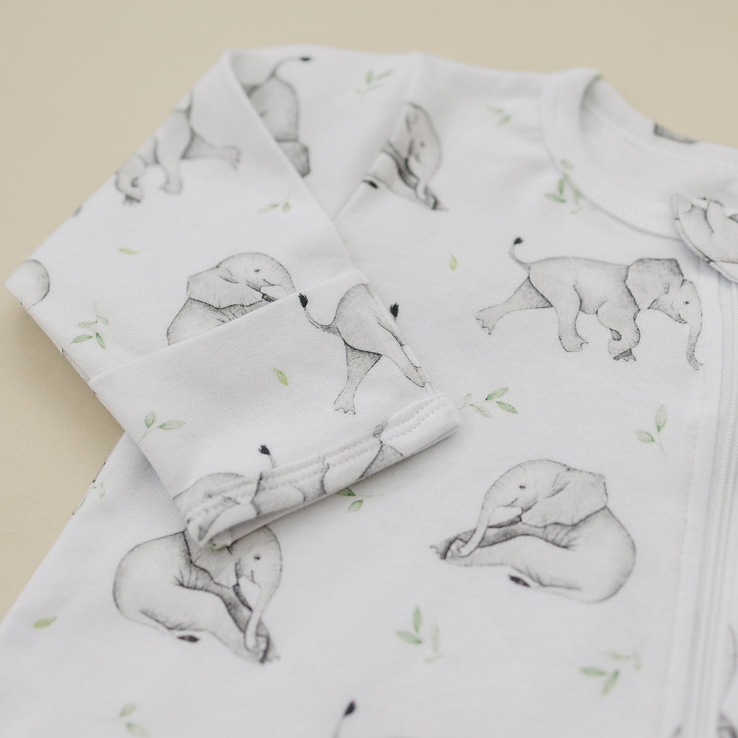 Elephant zipper sleepsuit