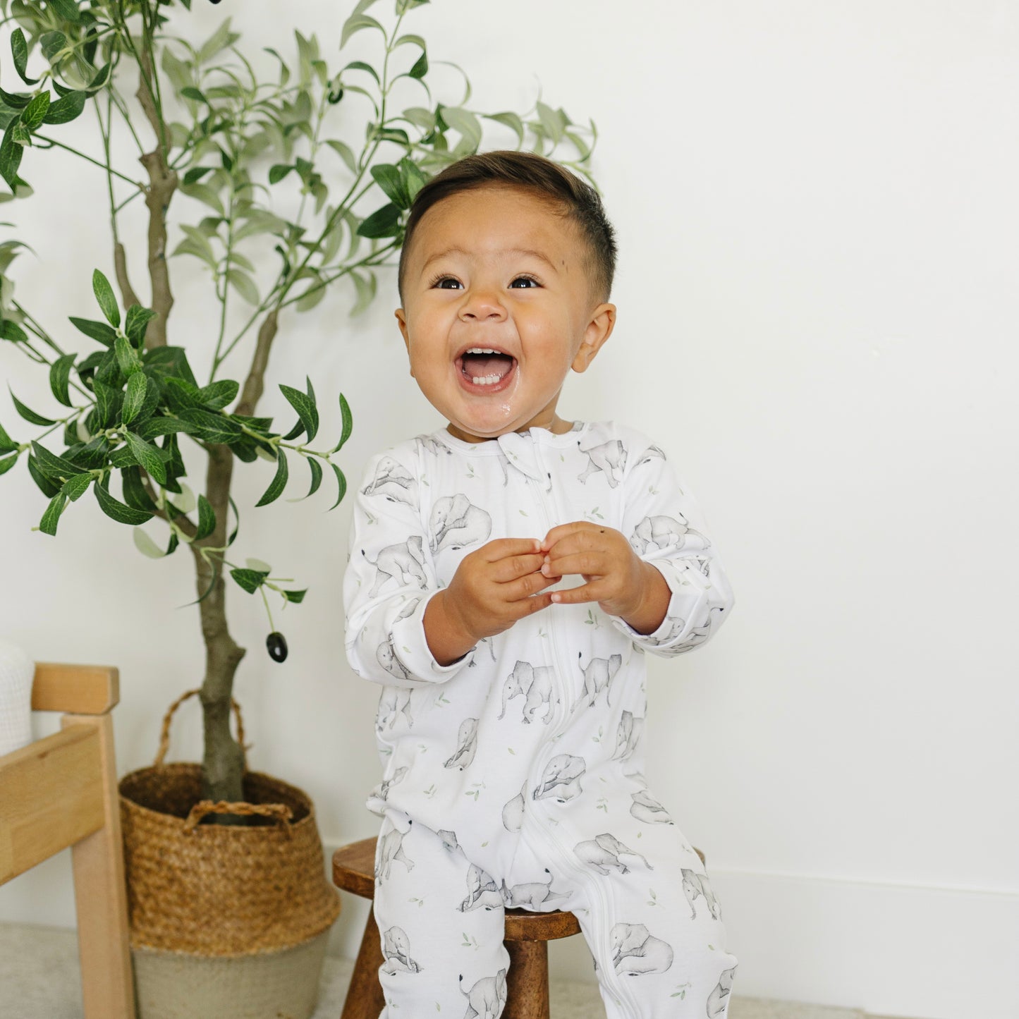 Elephant zipper sleepsuit